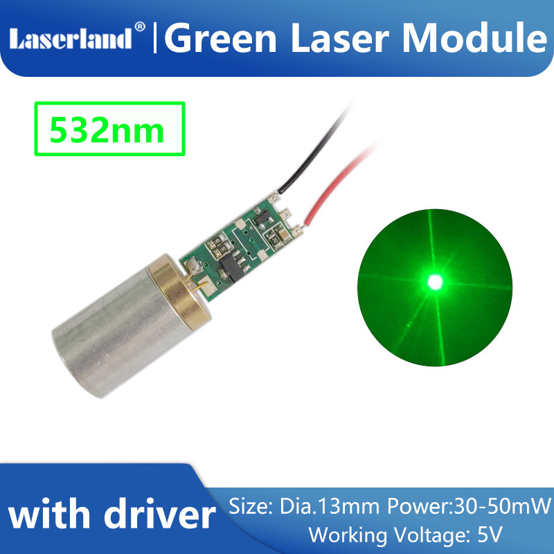 13mm 532nm 30-50mW Green Dot Laser Diode Module with Driver Stage Lighting