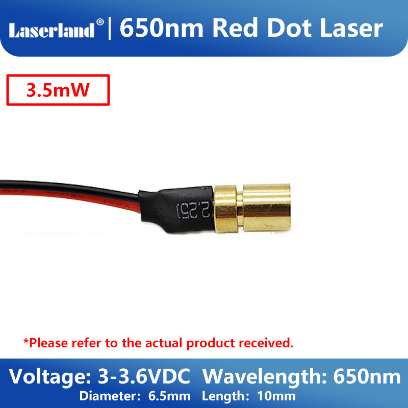 5pcs 650nm 3.5mW 3V-3.6VDC Red Laser Dot Diode Module Dia.6.5mm
