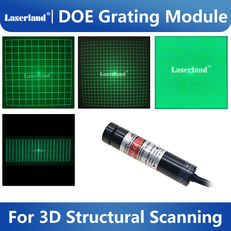 520nm Green Light Source DOE Grid Matrix Grating Laser Module 3D Structural Scanner Scanning