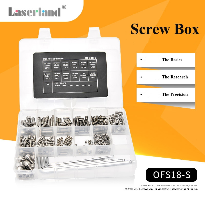Screw Set Box Stainless Steel 304 Optical Laboratory National Standard Screw Box Hexagonal Screw Tightening Male to Female
