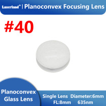 Dia.6mm FL8mm 400-700nm Plano-convex Lens Single Lens Glass Focusing Lens